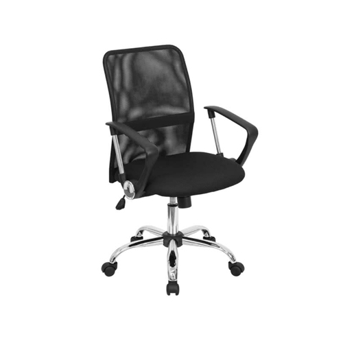 Flash Furniture GO-6057-GG Mid-Back Black Mesh Office / Computer Chair with Chrome Base