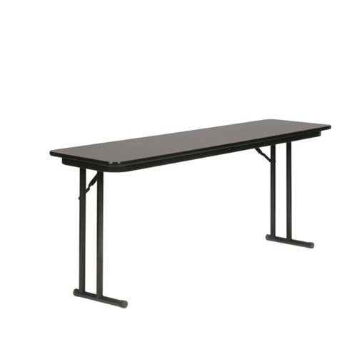 Correll ST1860PX15 18" x 60" Rectangular  Granite High-Pressure Folding Seminar Table with Off-Set Legs