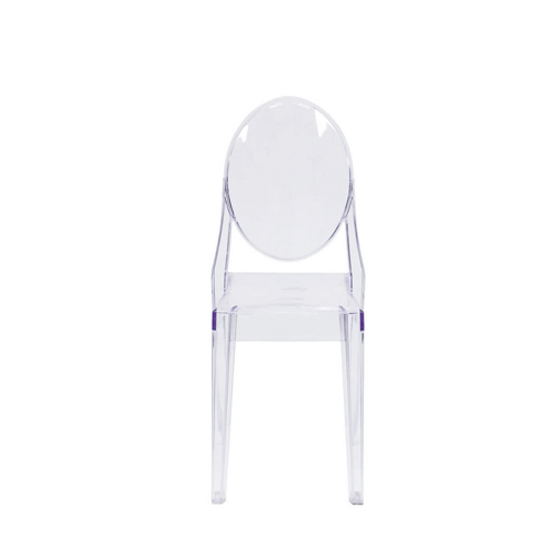 Flash Furniture FH-111-APC-CLR-GG Ghost Transparent Polycarbonate Outdoor / Indoor Stackable Side Chair with Oval Back