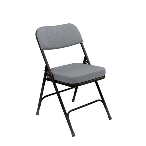 National Public Seating 3215 Gray Metal Folding Chair with 2" Regal Fabric Padded Seat