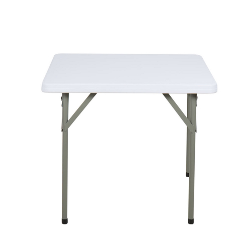 Lancaster Table & Seating 34" Square Granite White Heavy Duty Blow Molded Plastic Folding Table