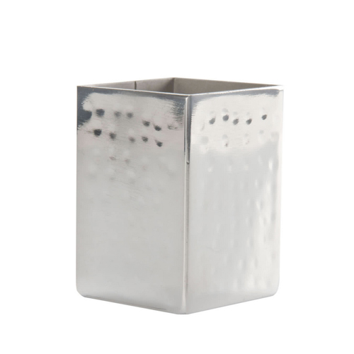 American Metalcraft HMSPT5 2" x 2" Square Hammered Stainless Steel Sugar Packet / Cube Holder