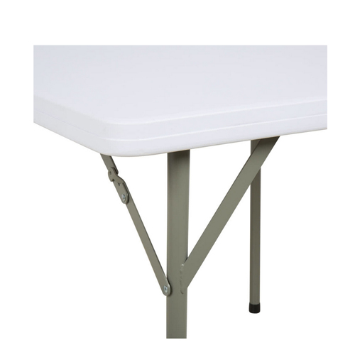 Lancaster Table & Seating 34" Square Granite White Heavy Duty Blow Molded Plastic Folding Table