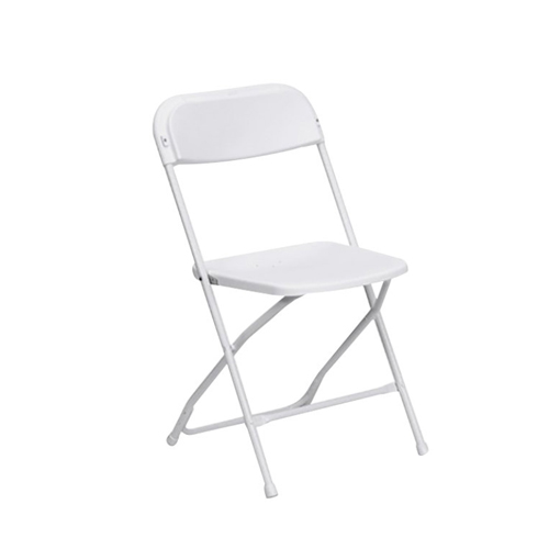 Lancaster Table & Seating White Textured and Contoured Folding Chair