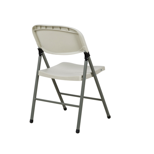 Lancaster Table & Seating Almond Contoured Blow Molded Folding Chair with Charcoal Frame