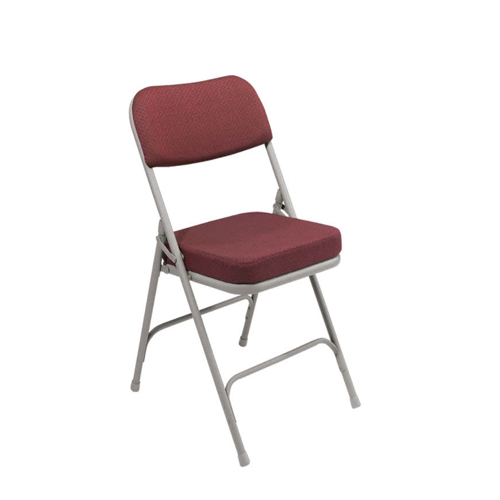 National Public Seating 3215 Gray Metal Folding Chair with 2" Regal Fabric Padded Seat
