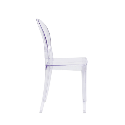 Flash Furniture FH-111-APC-CLR-GG Ghost Transparent Polycarbonate Outdoor / Indoor Stackable Side Chair with Oval Back