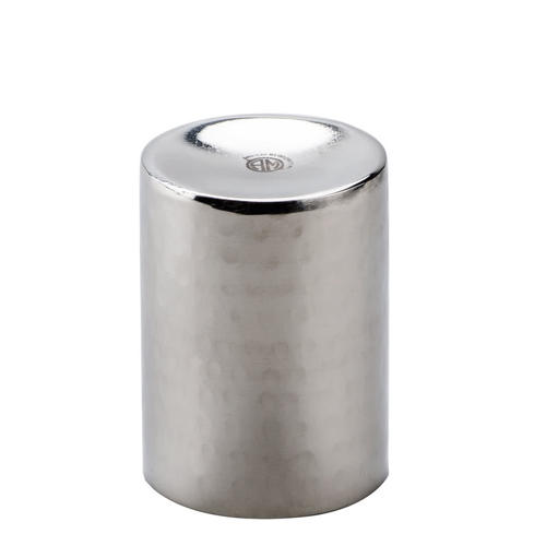 American Metalcraft HMSPH2 2" x 2 3/4" Round Hammered Stainless Steel Sugar Packet / Cube Holder
