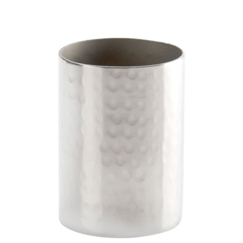 American Metalcraft HMSPH2 2" x 2 3/4" Round Hammered Stainless Steel Sugar Packet / Cube Holder