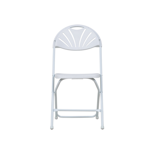 Lancaster Table & Seating Black Plastic Fan Back Folding Chair