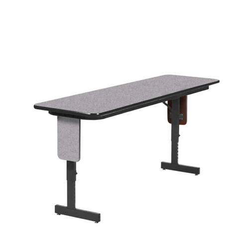 Correll SPA1896PX07 18" x 96" Black Granite Adjustable Height Panel Leg Folding Seminar Table