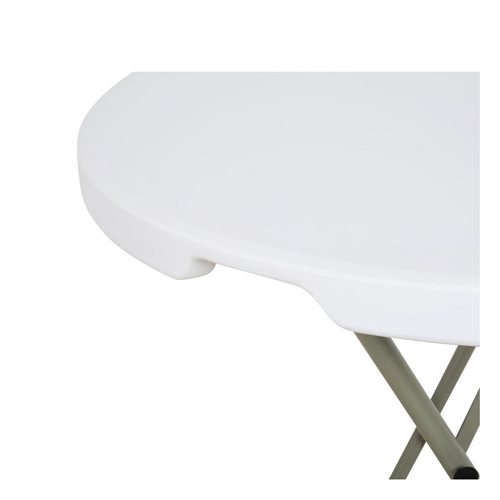 Lancaster Table & Seating 32" Round Granite White Heavy Duty Blow Molded Bar Height Plastic Folding Table