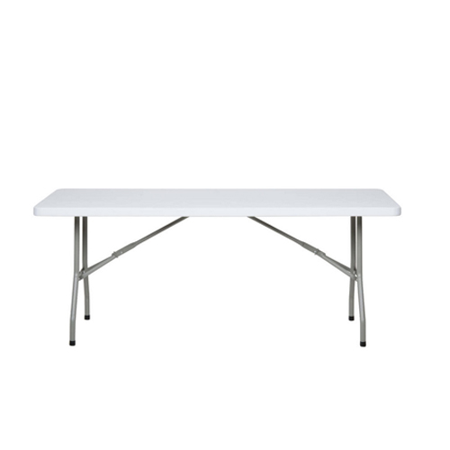 Lancaster Table & Seating 30" x 60" Heavy Duty Granite White Plastic Folding Table