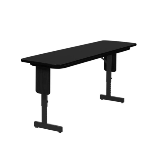 Correll SPA1896PX07 18" x 96" Black Granite Adjustable Height Panel Leg Folding Seminar Table