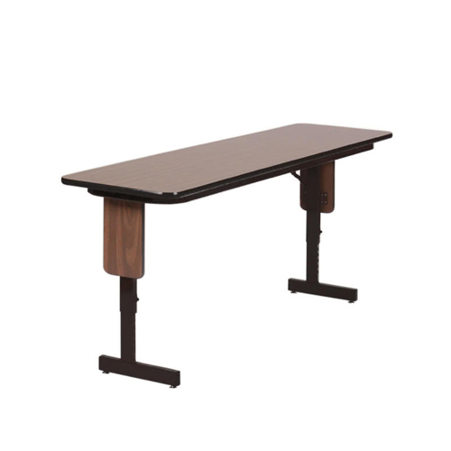 Correll SPA1896PX07 18" x 96" Black Granite Adjustable Height Panel Leg Folding Seminar Table